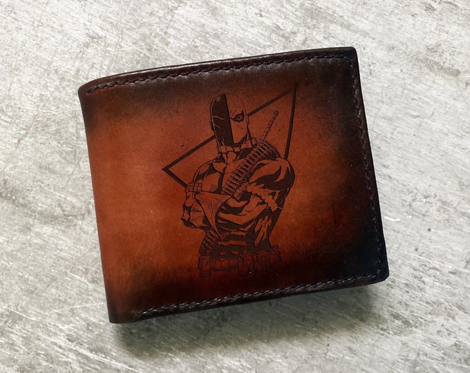 Deathstroke Leather Wallet: Personalized Supervillain Gift