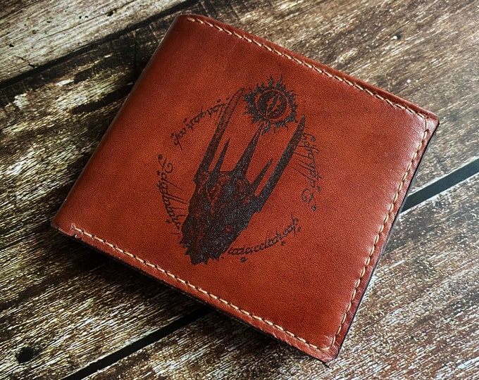 Sauron Eye Leather Wallet: The Lord of the Rings Engraved Wallet
