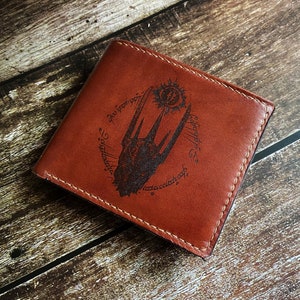 Cartera de cuero para hombre con el ojo de Sauron, Cartera de cuero de El Señor de los Anillos, Cartera de hombre con el ojo de Sauron, regalo de aniversario para esposo o novio.