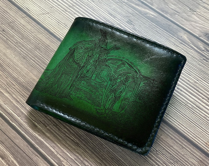 Gandalf Engraved Leather Wallet - The Lord of the Rings Bifold
