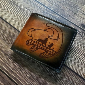 König der Löwen Leder zweifach Herren Geldbörse, individuelles Geschenk für Männer, Geburtstag Jahrestag Weihnachtsgeschenk für Papa, Mann, coole Brieftasche für Freund