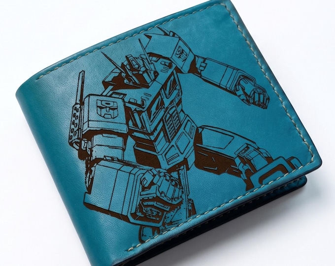 Optimus Prime Leather Wallet: Handmade Transformers Gift - set 170926