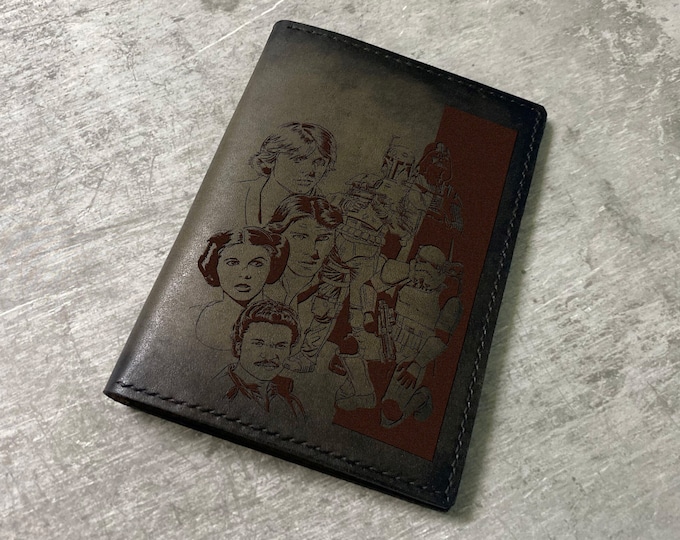 Star Wars Leather Passport Wallet: Custom Engraved Travel Case