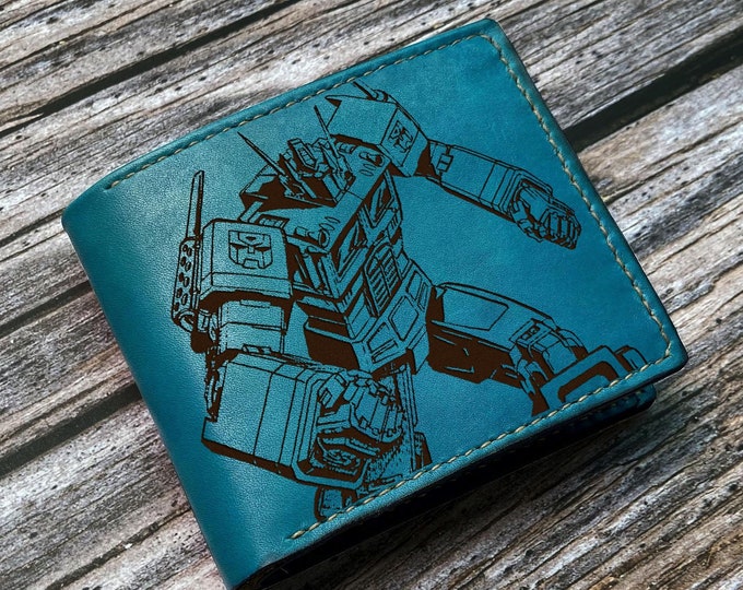 Optimus Prime Leather Wallet: Handmade Transformers Gift