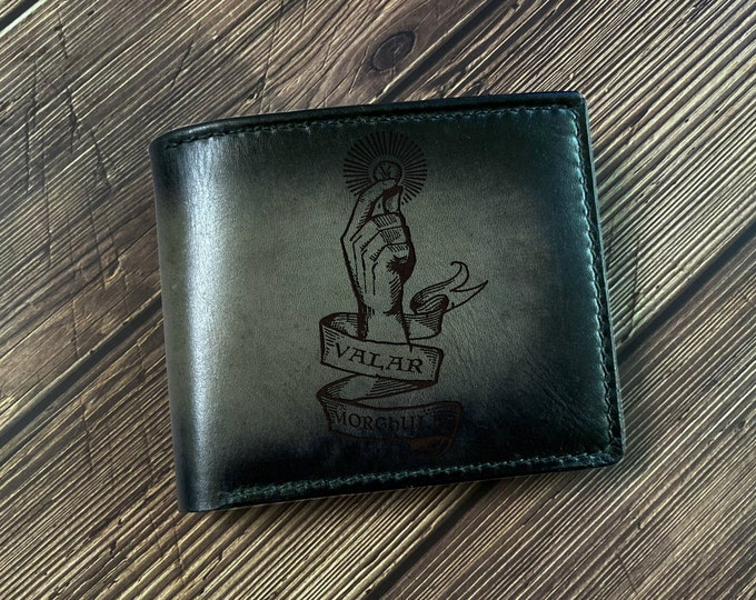 Valar Morghulis Leather Wallet: Game of Thrones Engraved Bifold