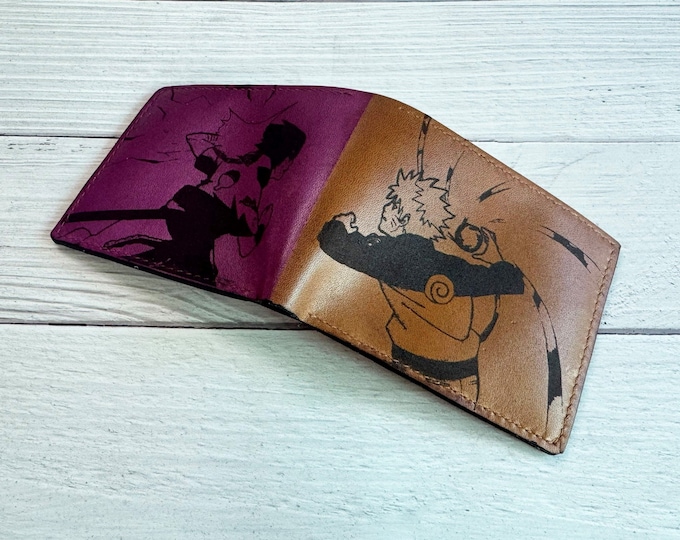Handmade Anime Leather Wallet: Custom Manga Gift