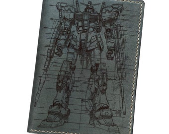 Gundam Leather Wallet: Custom Engraved Robot Android Gift