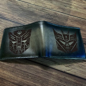 Autobot Decepticon Logo Brieftasche, Transformatoren Kunst Brieftasche, maßgeschneiderte Transformatoren Brieftasche für ihn, Beasts War android Roboter Geschenk