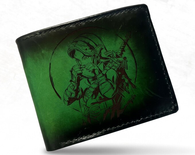 Legend of Zelda Leather Wallet, Handmade Anniversary Gift - Zelda set 300926