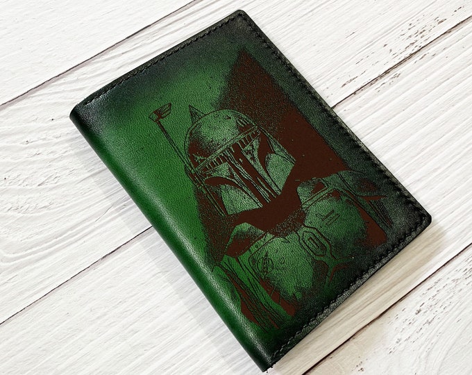 Mandalorian Captain Rex Leather Passport Wallet, Star Wars Gift