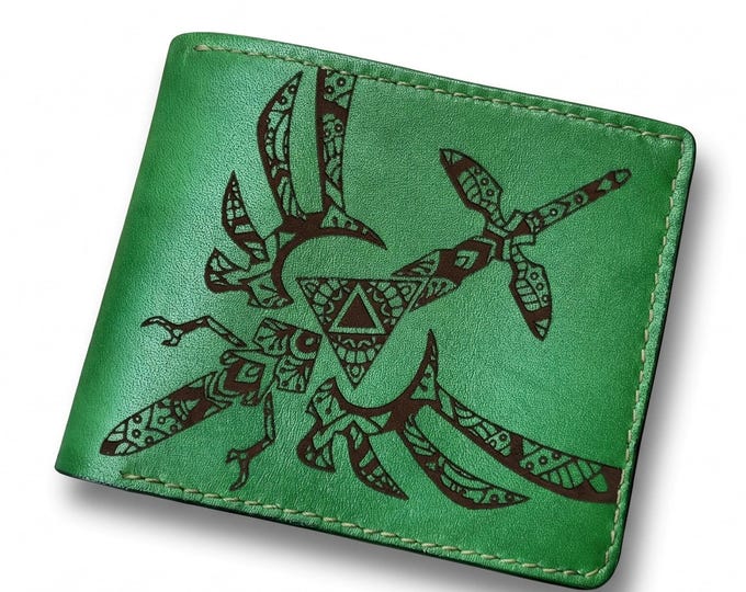 Zelda Leather Wallet, Custom Engraved, Legend of Zelda Gift - Zelda set 300926