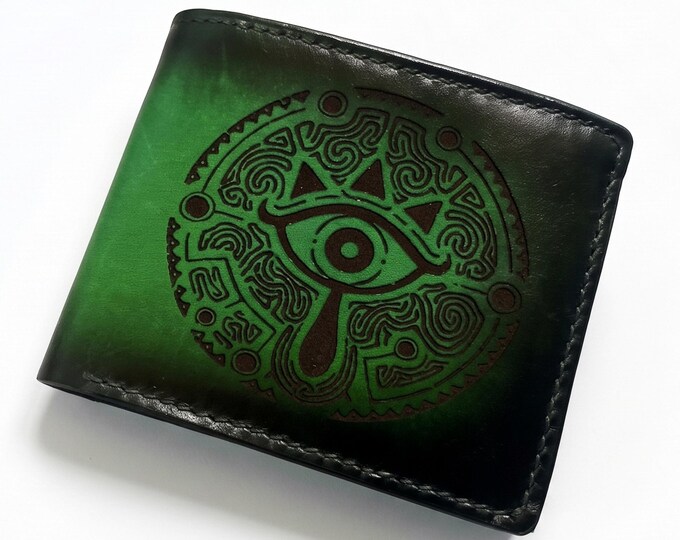 Breath of the Wild eye Zelda engrave handcrafted leather wallet - Zelda set 300926
