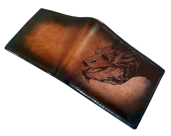 Smaug Dragon Leather Wallet: Personalized Lord of the Rings Gift