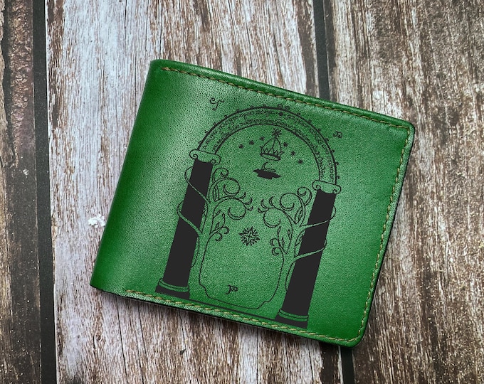 The Doors of Durin Leather Wallet, LOTR Gift