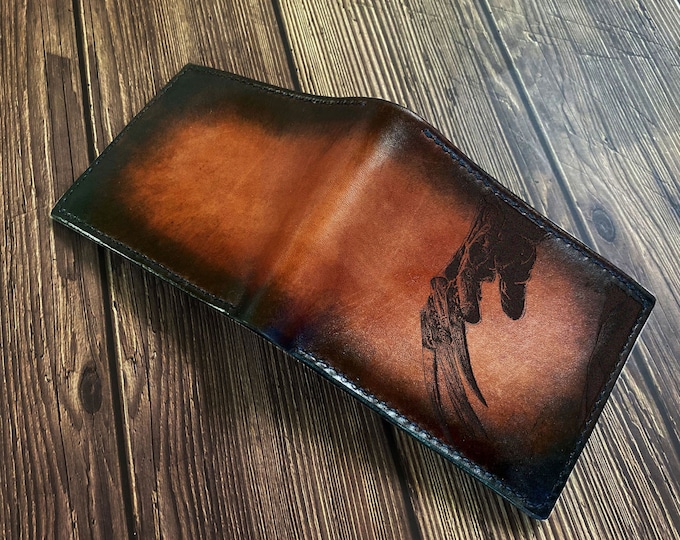 Handmade Freddy Krueger Leather Wallet: Custom Engraved Horror Gift