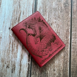 Godzilla Leder Geldbörse, Monster Geschenk für Freund, Monsterverse Geschenk für Freund, Monsterverse Leder Geschenkideen für Freund