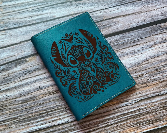 Handmade Stitch Leather Passport Wallet: Custom Engraved Travel Case