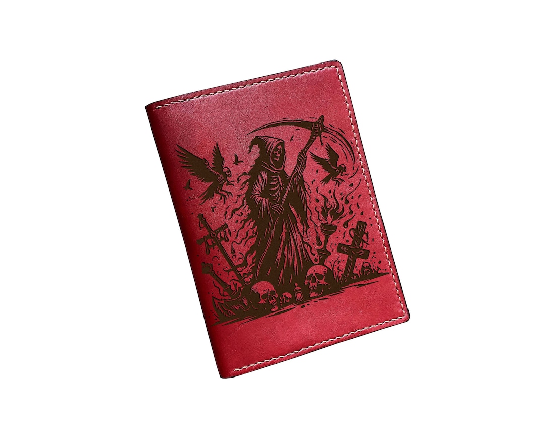 Handmade Grim Reaper Leather Wallet, Horror Death Gift - Etsy