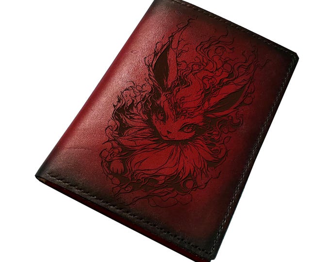 Eevee Leather Wallet, Custom Engraved Pokemon Gift