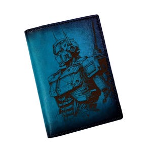 Handmade Leather Wallet Engraved with Optimus Prime – Bifold Men’s Wallet, Geek Gift, Transformers Fan Gift, Custom Leather Wallet