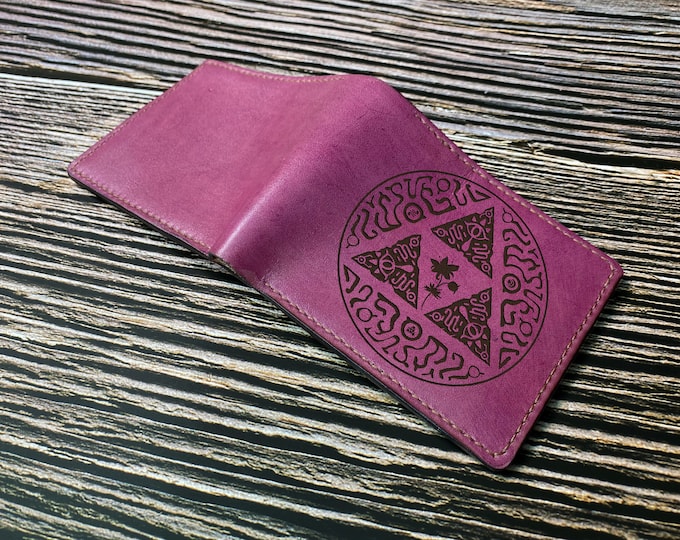 Handmade Leather Zelda Wallet, Anniversary Gift for Him