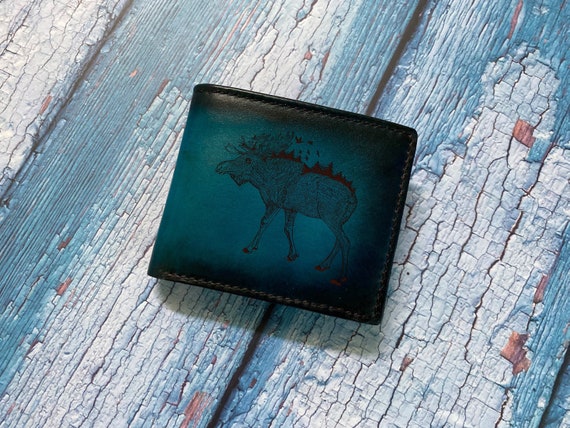 Keychain ID Holder Wallet - Deer of the Wild Leather Keychain ID Holder Wallet - Deer of the Wild Leather