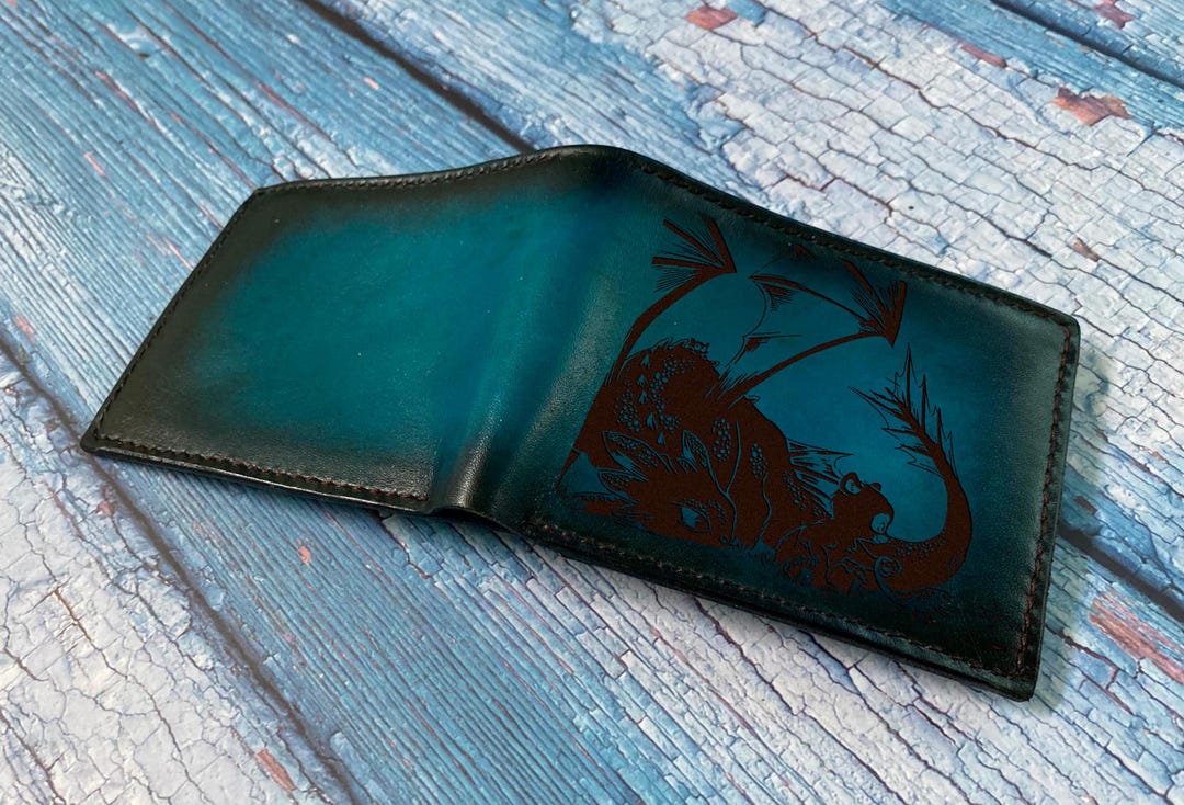 Handmade Toothless Dragon Leather Wallet, Personalized Gift - Etsy