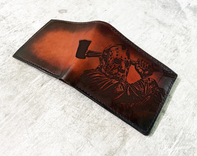 Jason Voorhees Leather Wallet, Horror Movie Gift