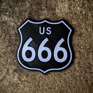 Highway to Hell US Rt 666 Logo Horror Room Display Art Route 666