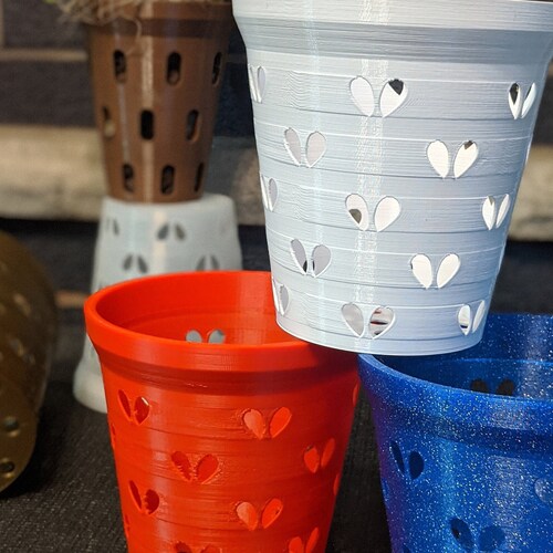 Orchid Pot With Heart Holes Pot Liner for Orchids Air Pot Etsy