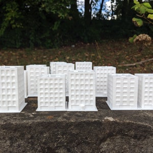 Monsterpocalypse MonPoc Miniature Game Apartment Buildings Set of 6 with Base 3D Printed Paintable Figurines
