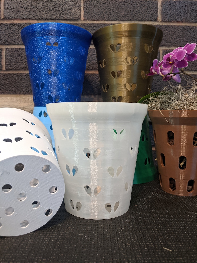 Orchid Pot With Heart Holes Pot Liner for Orchids Air Pot Etsy