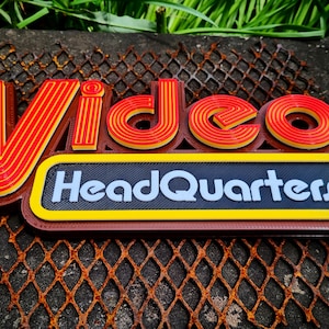 Video Headquarters Sign - Vintage Inspired Movie Room Decor, Retro Home ...
