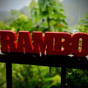 Rambo Logo Shelf Wall Art Display Desk Art Cult Film Classic Game Comic Logo Sign Fans Gift