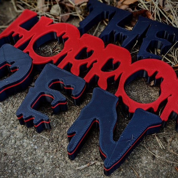 Horror Den Wall Sign, Movie Room Decor, PLA Plastic Display