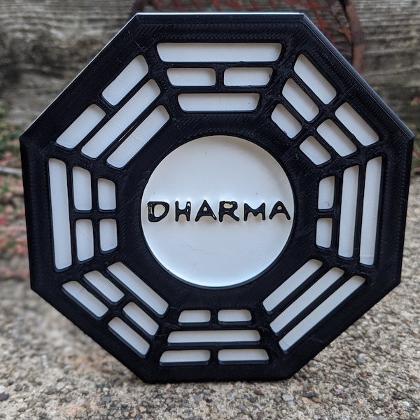 Dharma Emblem Lost TV Show Logo Shelf Display Desk Art Cult Film Logo Sign Lost Fans Gift