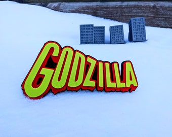 Godzilla 1956 Movie Shelf Display Theatre Room Sign - Bookshelf Decor for Kaiju Fanatics and Monster Lovers