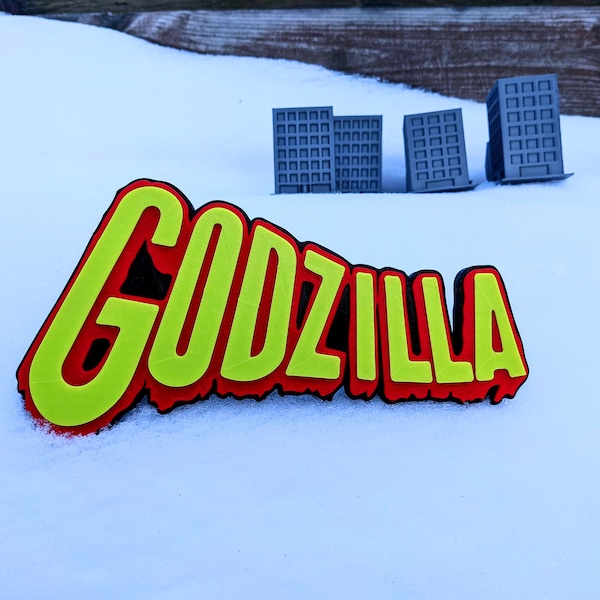 Godzilla 1956 Movie Shelf Display Theatre Room Sign - Bookshelf Decor for Kaiju Fanatics and Monster Lovers