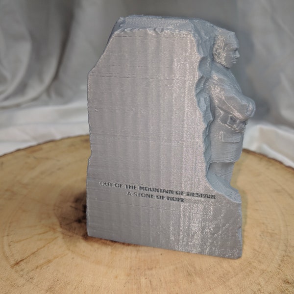 Dr. Martin Luther King MLK Monument Replica Statuette Figurine Desktop Figure 3D Printed Historical Hope Quote