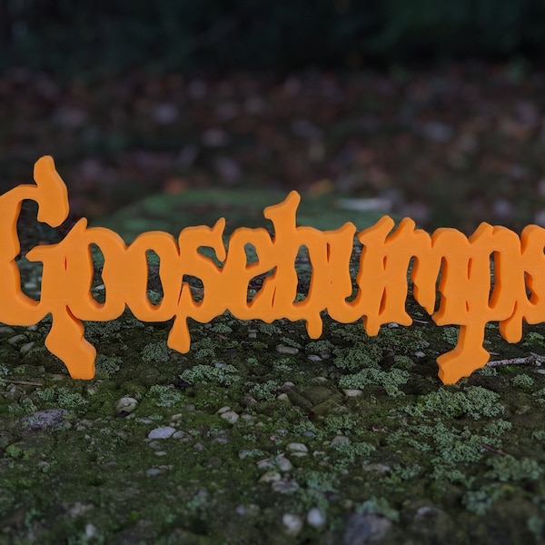 Goosebumps Movie Shelf Display Scary Kids Film Logo Sign, Glow - Custom Color, Halloween Gift
