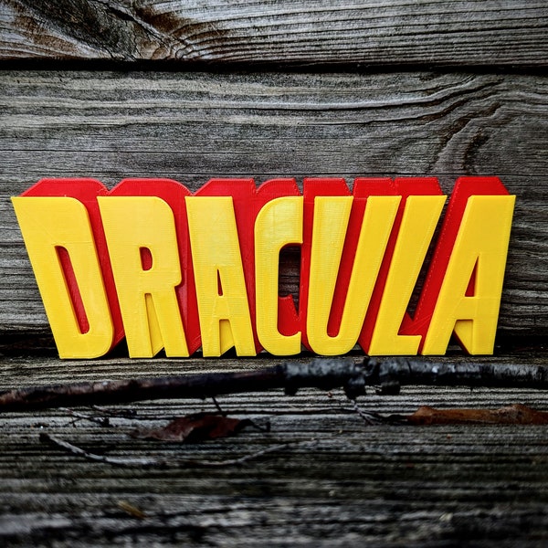 Dracula, 1931, logo du film, collection de films, présentoir d'art sur étagère - plaque de titre de diorama