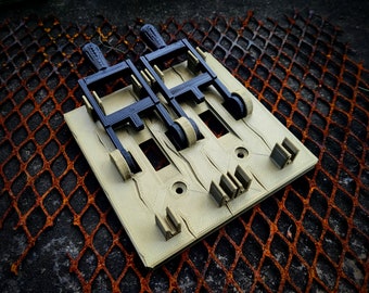 3D Printed Double Gang Frankenstein Light Switch Cover with Handles