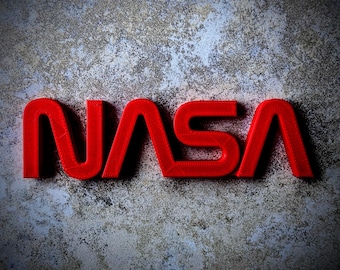 NASA Worm Logo Sign, Space Travel Decor