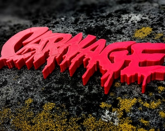 Carnage Logo Replica Shelf Art, Movie Display Complement to Comic Collection Logo Sign - Signage Great For Comic Fans
