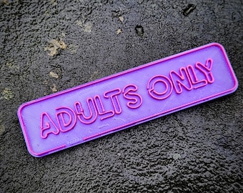 Adults Only Genre Sign for Movie Shelf - Diorama Sign - 18+ Adults Only Sign Video Shelf Genre Sign
