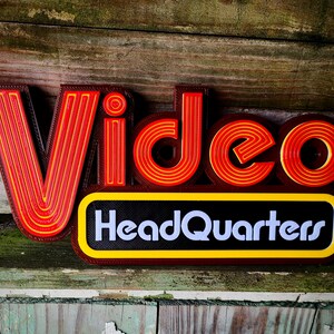Video Headquarters Sign - Vintage Inspired Movie Room Decor, Retro Home ...