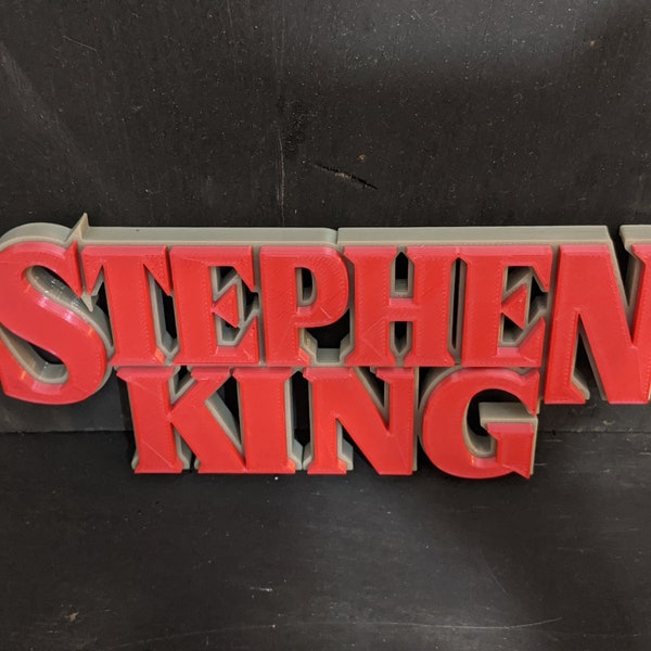 Stephen King Book Shelf Art Display Movie Room Sign - Author Bookshelf Decor or Film Fans and Collections