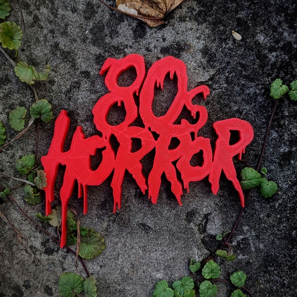 Arte de estante de terror de los años 80, letrero de exhibición de películas para colecciones de películas de terror, letrero con logotipo - Gran regalo de Halloween