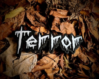 Terror – Horror Bookshelf Genre Title Sign | Dripping Lettering Shelf Label | Book Nook Decor
