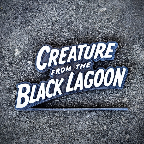 Creature from the Black Lagoon Logo Shelf Art, Movie Room Display, Diorama Title Display